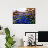 Bluebonnets bij schemering, ten noorden van San An Poster (Thuiskantoor)