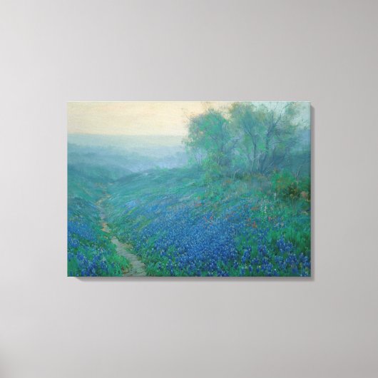 Bluebonnets bij zonsopgang, Onderdonk Canvas Afdruk (Voorkant)