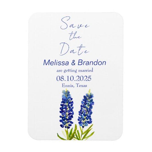 Bluebonnets Blau Bloemendecor Texas Rustieke Bruil Magneet (Verticaal)