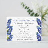 Bluebonnets Blauw Bloemen Bruiloft Accommodaties Informatiekaartje (Staand voorkant)