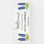 Bluebonnets Blauw Bloemen Rustieke Elegante Bruilo Spandoek (Verticaal)
