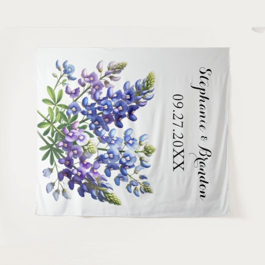 Bluebonnets Blauw Bloemen Texas Bruiloft Fotocabin Wandkleed (Voorkant (horizontaal))