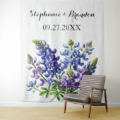 Bluebonnets Blauw Bloemen Texas Bruiloft Fotocabin Wandkleed (In situ)