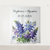 Bluebonnets Blauw Bloemen Texas Bruiloft Fotocabin Wandkleed (Voorkant)