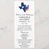 Bluebonnets Blauw Bloemen Texas Moderne Bruiloft Programmakaart (Voorkant)