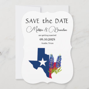 Bluebonnets Blauw Bloemen Texas Rustieke Bruiloft Kaart