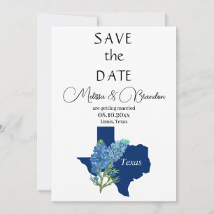 Bluebonnets Blauw Bloemen Texas Rustieke Bruiloft Kaart