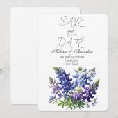 Bluebonnets Blauw Bloemen Texas Rustieke Bruiloft Kaart (Voorkant / Achterkant)