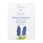 Bluebonnets Blauw Bloemen Texas Rustieke Bruiloft Magneet (Verticaal)