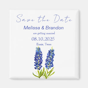 Bluebonnets Blauw Bloemen Texas Rustieke Bruiloft Magneet