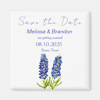 Bluebonnets Blauw Bloemen Texas Rustieke Bruiloft Magneet