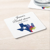 Bluebonnets Blauw bloemmotief Waterverf Bruidsdouc Kartonnen Onderzetters (Schuin)