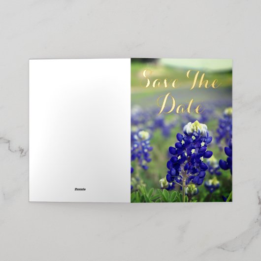 Bluebonnets Blauwe Bloemen Texas Bloemen Bloemen B Folie Wenskaart (Buiten Laag)