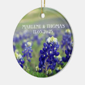 Bluebonnets Blauwe Bloemen Texas Bloemen Bloemen B Keramisch Ornament (Links)