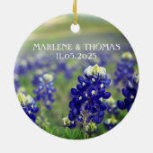 Bluebonnets Blauwe Bloemen Texas Bloemen Bloemen B Keramisch Ornament (Achterkant)