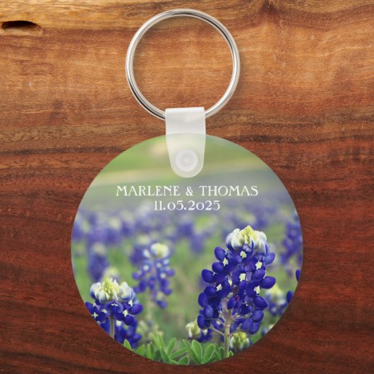 Bluebonnets Blauwe Bloemen Texas Bloemen Bloemen B Sleutelhanger (Achterkant)