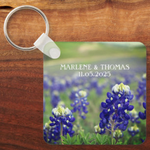 Bluebonnets Blauwe Bloemen Texas Bloemen Bloemen B Sleutelhanger
