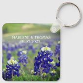 Bluebonnets Blauwe Bloemen Texas Bloemen Bloemen B Sleutelhanger (Achterkant)