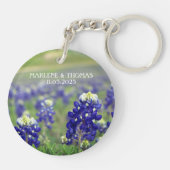 Bluebonnets Blauwe Bloemen Texas Bloemen Bloemen B Sleutelhanger (Achterkant)