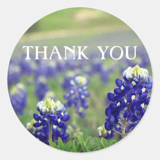 Bluebonnets Blauwe Bloemen Texas Bloemstuk  Ronde Sticker (Voorkant)