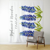 Bluebonnets Blauwe Bloemen Texas Bruiloft Foto Boo Wandkleed (In situ)