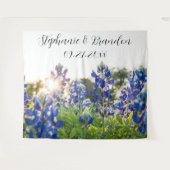 Bluebonnets Blauwe Bloemen Texas Bruiloft Foto Boo Wandkleed (Voorkant (horizontaal))