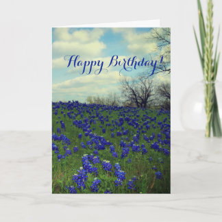 Bluebonnets Blauwe Bloemen Texas Verjaardag Bloems Bedankkaart