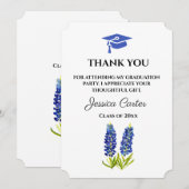 Bluebonnets Bloemen Afstudeer Bedankt  Kaart (Voorkant / Achterkant)