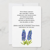 Bluebonnets Bloemen Afstudeer Uitnodiging (Achterkant)