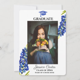 Bluebonnets Bloemen Afstudeer Uitnodiging 