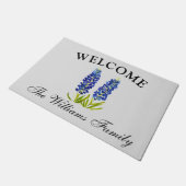 Bluebonnets Bloemen Waterverf Elegante Bloemen Deurmat (Schuin)