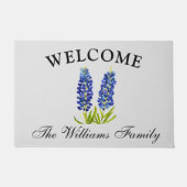 Bluebonnets Bloemen Waterverf Elegante Bloemen Deurmat (Voorkant)