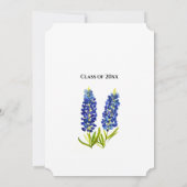 Bluebonnets bloemige afstudeer bedankje kaart (Achterkant)