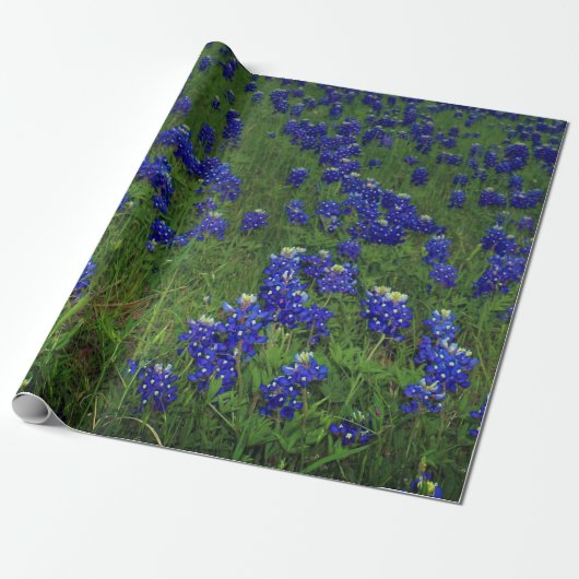 Bluebonnets Blue Floral Texas Texan Elegant Cadeaupapier (Uitgerold)