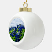 Bluebonnets Blue Floral Texas Texan Elegant Keramische Bal Ornament (Rechts)