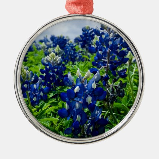 Bluebonnets Blue Floral Texas Texan Elegant Metalen Ornament (Voorkant)