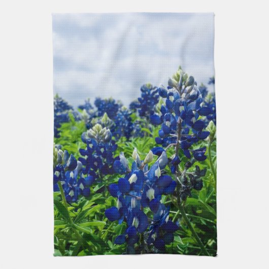 Bluebonnets Blue Floral Texas Texan Elegant Theedoek (Verticaal)