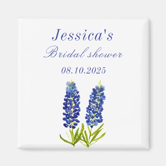 Bluebonnets Blue Floral Texas Vrijgezellenfeest Magneet (Voorkant)