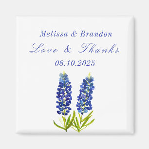 Bluebonnets Blue Floral Texas Wedding Dank u Magneet