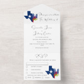 Bluebonnets Blue Wildflower Floral Texas Bruiloft All In One Uitnodiging (Binnen)