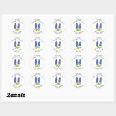 Bluebonnets bruid en bruidegom rustieke moderne br ronde sticker (Vel)
