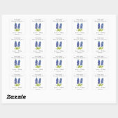 Bluebonnets bruid en bruidegom rustieke moderne br vierkante sticker (Vel)