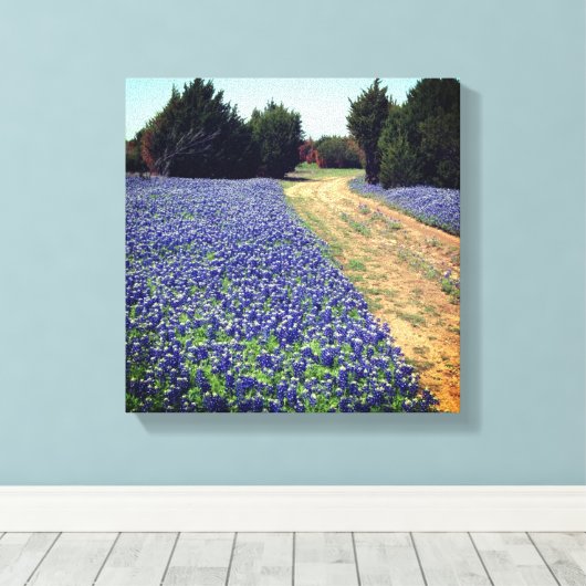 Bluebonnets Dirt Road Print (Insitu (Houten vloer))