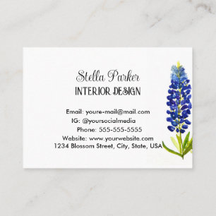 Bluebonnets Elegant Floral Texas Visitekaartje