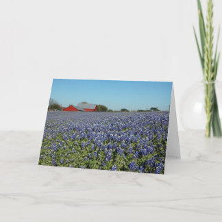 Bluebonnets en Barn Kaart
