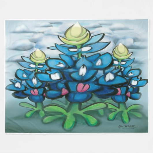 Bluebonnets Fleece Blanket Deken (Voorkant (Horizontaal))