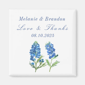 Bluebonnets Floral Blue Wedding Dank u Magneet