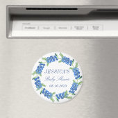 Bluebonnets Floral Monogram Bruiloft Baby shower Magneet (Insitu (Vaatwasser))