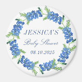 Bluebonnets Floral Monogram Bruiloft Baby shower Magneet (Voorkant)