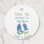 Bluebonnets Flowers Texas Baby shower Meisje Bedankjes Labels (Voorkant)
